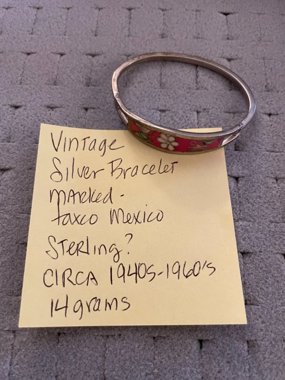 Taxco Bracelet Silver Flower Floral Handmade Mexico 14 grams 1940s - 1960s GUC